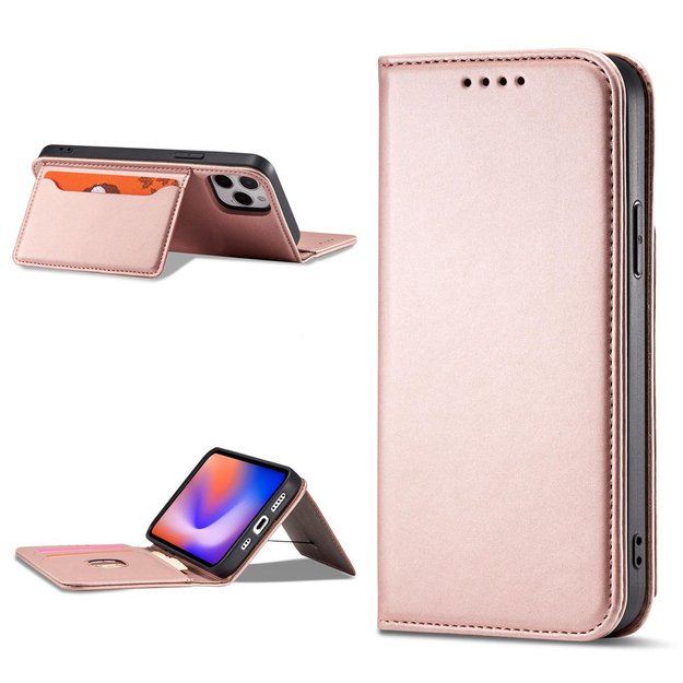 Magnet Card Case for iPhone 12 Pro Max Pouch Card Wallet Card Holder Pink 11
