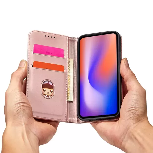 Magnet Card Case for iPhone 12 Pro Max Pouch Card Wallet Card Holder Pink 24