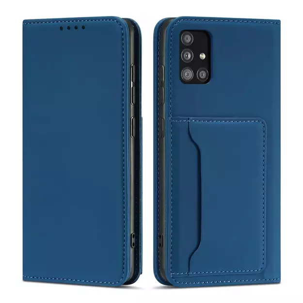 Magnet Card Case for Xiaomi Redmi Note 11 Pro Pouch Card Wallet Card Holder Blue
