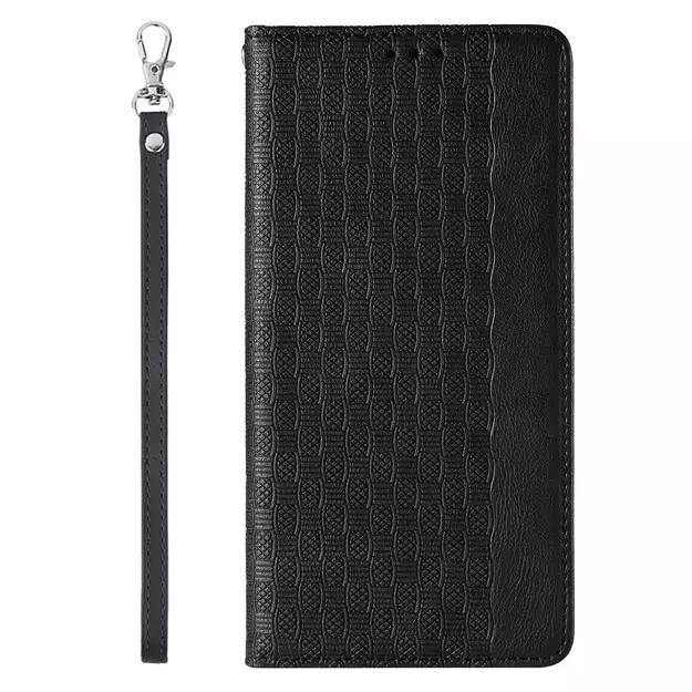 Magnet Strap Case for iPhone 12 Pro Max Pouch Wallet + Mini Lanyard Pendant Black 16