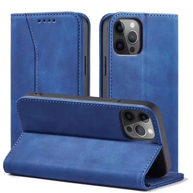 Magnet Fancy Case Case for iPhone 12 Pro Max Pouch Card Wallet Card Stand Blue 11