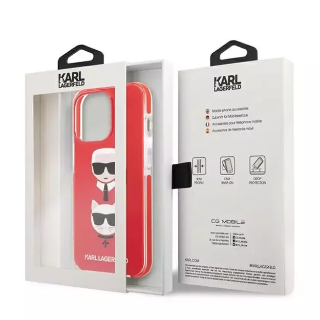 Karl Lagerfeld KLHCP13LTPE2TR iPhone 13 Pro / 13 6,1  hardcase czerwony/red Karl&Choupette Head 14