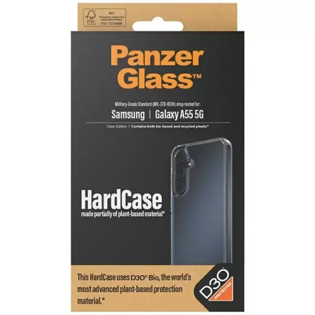 PanzerGlass HardCase with D3O® Bio and Military Grade certification for Samsung Galaxy A55 5G - transparent 6