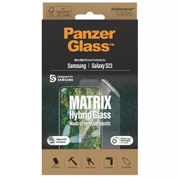 PanzerGlass Matrix hybrid glass with positioner for Samsung Galaxy S23 2