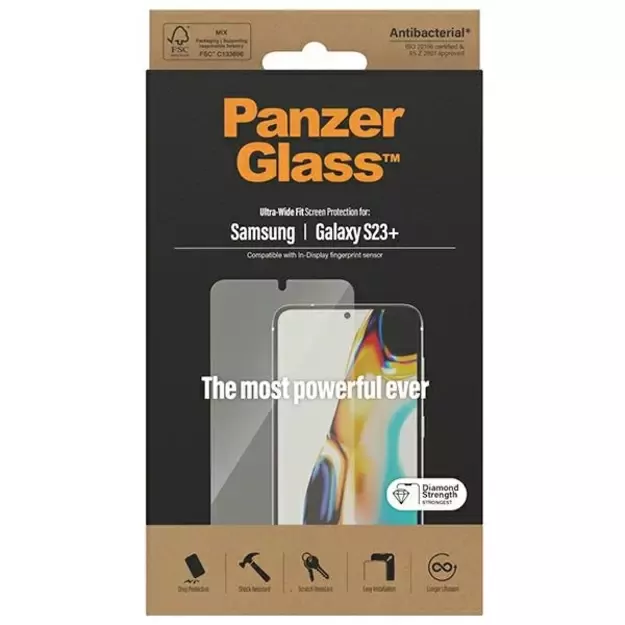 PanzerGlass Ultra-Wide Fit tempered glass for Samsung Galaxy S23+ 2