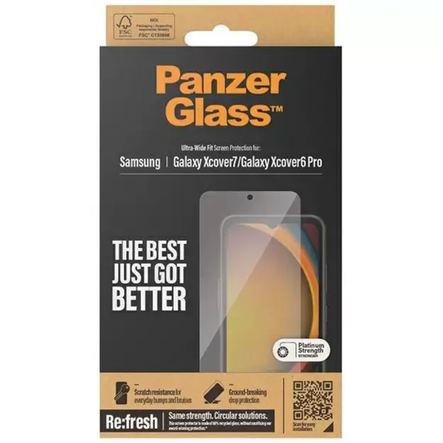 PanzerGlass Ultra-Wide Fit Tempered Glass for Samsung Galaxy Xcover7 / Xcover6 Pro 3