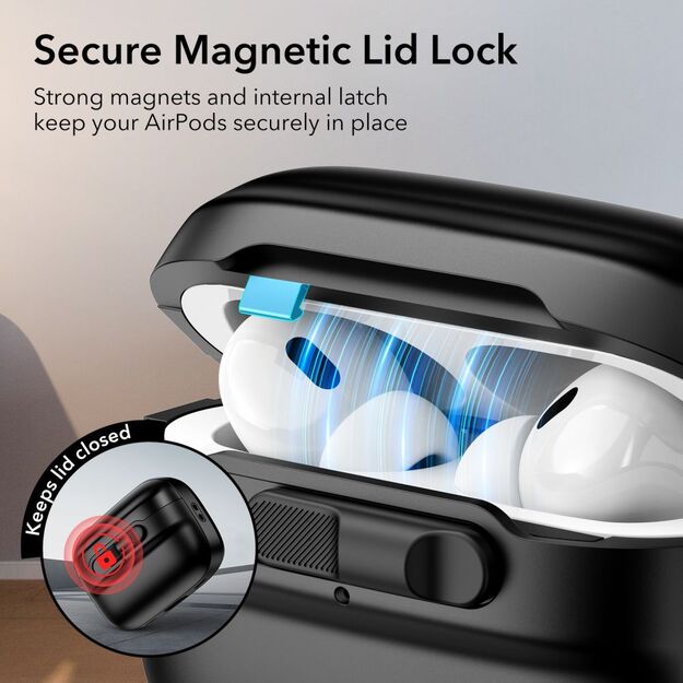 ESR Pulse Halolock Case with MagSafe for Apple AirPods Pro 1/2 - Black 2