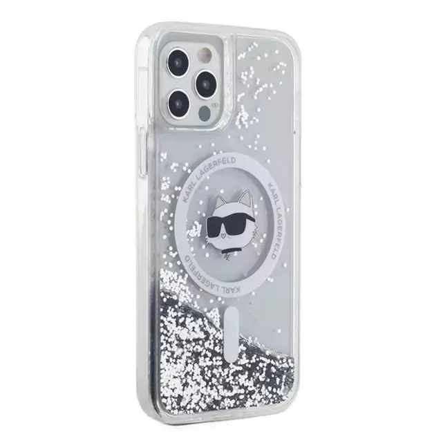 Karl Lagerfeld Liquid Glitter Choupette Head MagSafe Case for iPhone 12 / 12 Pro - Transparent 10