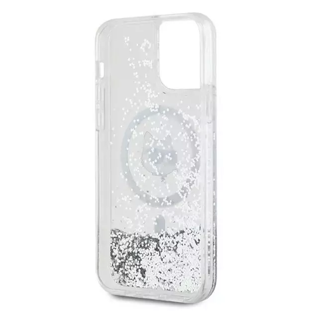 Karl Lagerfeld Liquid Glitter Choupette Head MagSafe Case for iPhone 12 / 12 Pro - Transparent 13