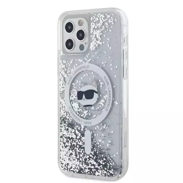 Karl Lagerfeld Liquid Glitter Choupette Head MagSafe Case for iPhone 12 / 12 Pro - Transparent 8