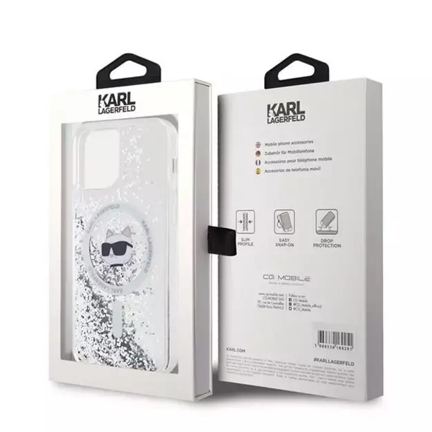 Karl Lagerfeld Liquid Glitter Choupette Head MagSafe Case for iPhone 12 / 12 Pro - Transparent 14