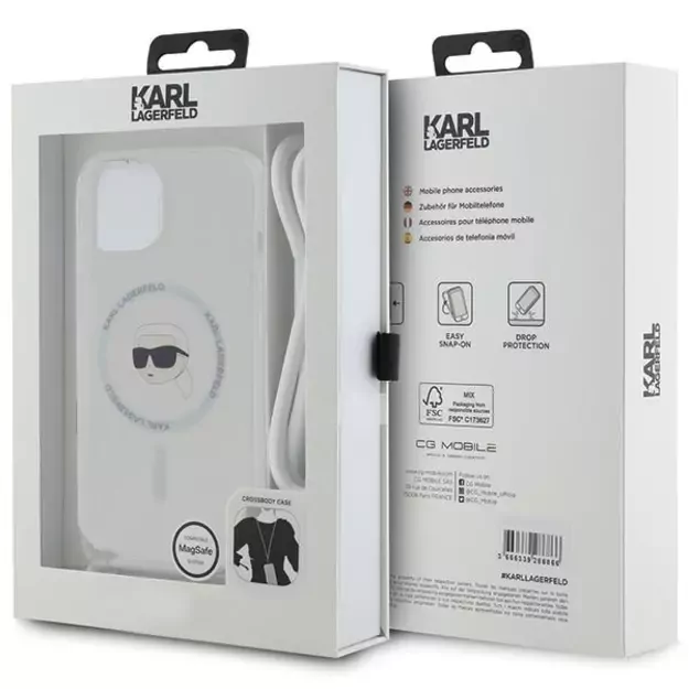 Karl Lagerfeld Crossbody IML Karl Head MagSafe case for iPhone 15 / 14 / 13 - transparent 12