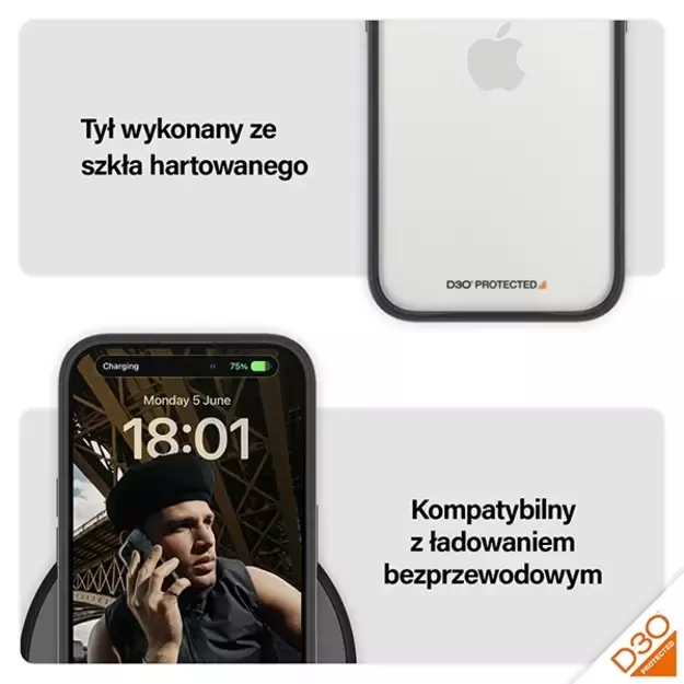 Military Grade Certified PanzerGlass ClearCase iPhone 15 Pro Case - Transparent &amp  Black 11