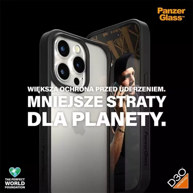 Military Grade Certified PanzerGlass ClearCase iPhone 15 Pro Case - Transparent &amp  Black 12