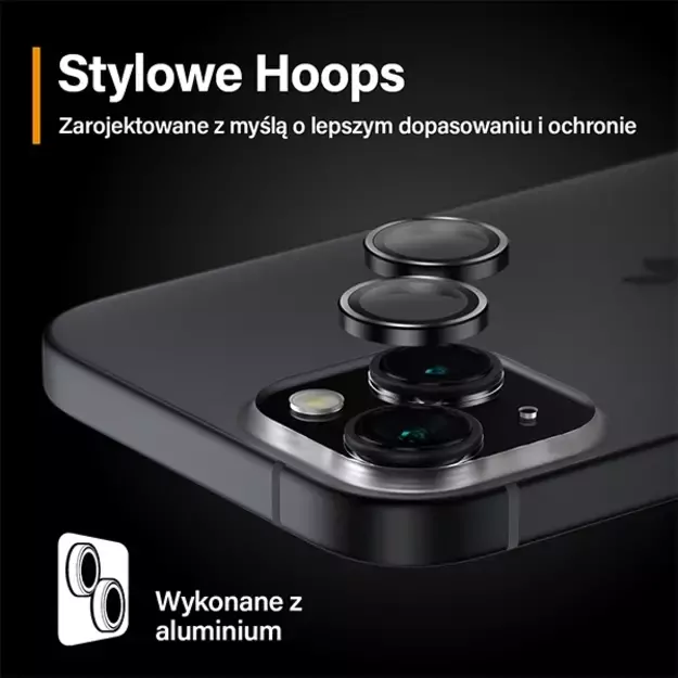 PanzerGlass Hoops Camera Protection for iPhone 15/15 Plus - with Black Frame 3