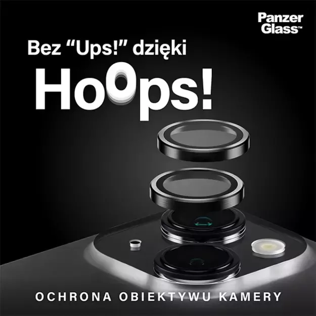 PanzerGlass Hoops Camera Protection for iPhone 15/15 Plus - with Black Frame 2