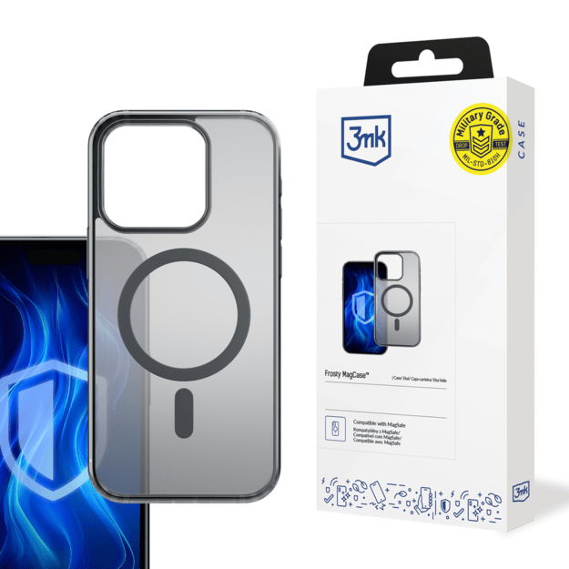3mk Frosty MagCase Black for iPhone 16 Pro - black