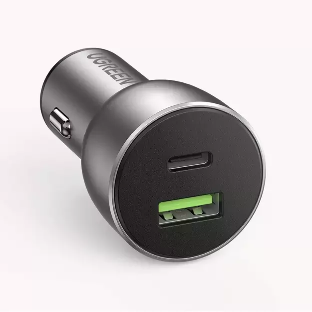 Ugreen Car Charger USB / USB Type C Quick Charge 3.0 Power Delivery 36W 3A Gray (CD213 60980) 3