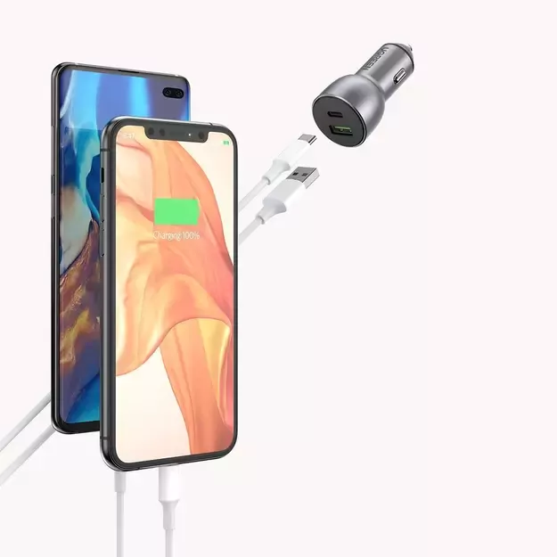 Ugreen Car Charger USB / USB Type C Quick Charge 3.0 Power Delivery 36W 3A Gray (CD213 60980) 4