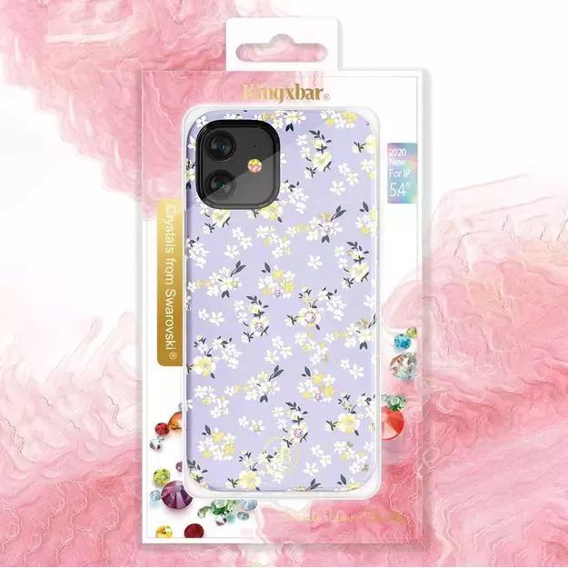 Kingxbar Blossom case decorated with original Swarovski crystals iPhone 12 Pro Max multicolour (Gardenia) 8