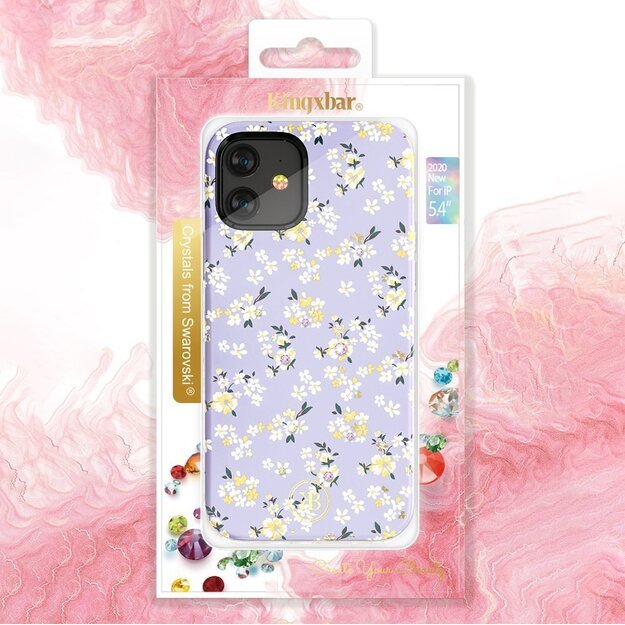 Kingxbar Blossom case decorated with original Swarovski crystals iPhone 12 Pro Max multicolour (Gardenia) 4