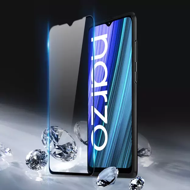 Dux Ducis 9D Tempered Glass 9H Full Screen Tempered Glass with Realme Narzo 50A frame black (case friendly) 3
