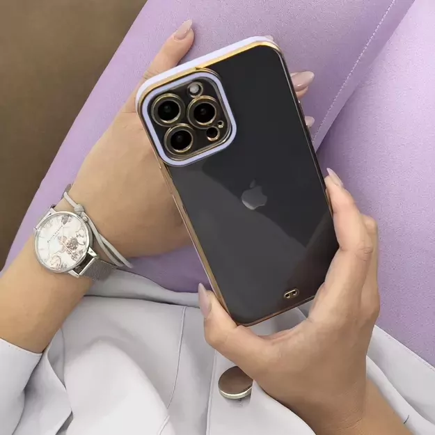 Fashion Case for iPhone 12 Pro Max Gold Frame Gel Cover Red 4