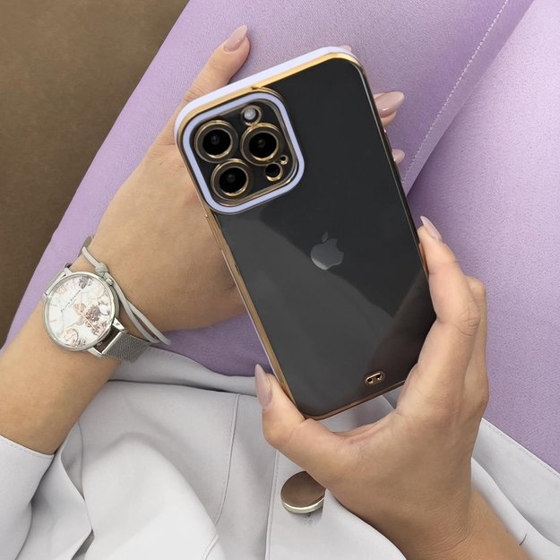 Fashion Case for iPhone 12 Pro Max Gold Frame Gel Cover Red 7