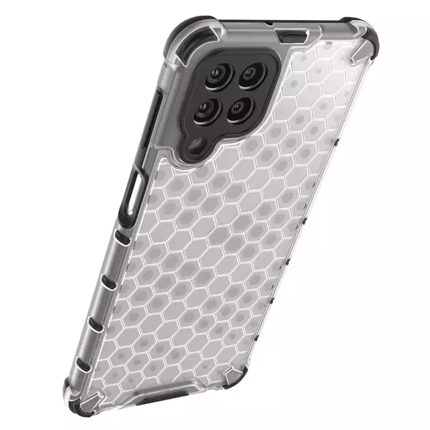 Honeycomb case armored cover with a gel frame for Samsung Galaxy M53 5G transparent 24