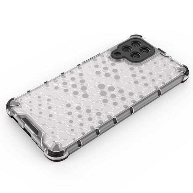 Honeycomb case armored cover with a gel frame for Samsung Galaxy M53 5G transparent 5