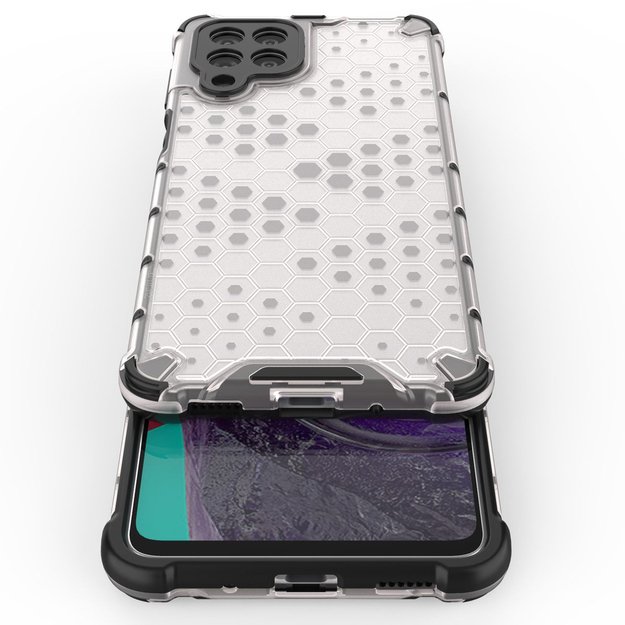 Honeycomb case armored cover with a gel frame for Samsung Galaxy M53 5G transparent 23