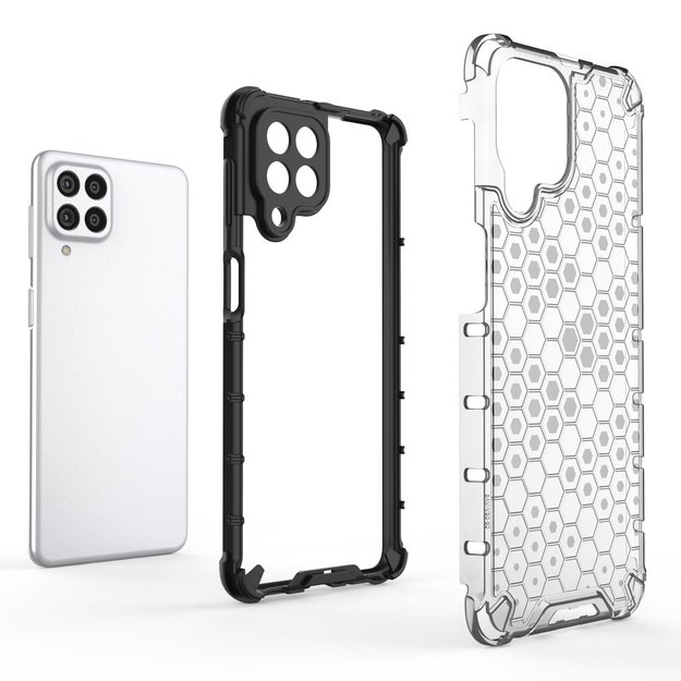 Honeycomb case armored cover with a gel frame for Samsung Galaxy M53 5G transparent 9