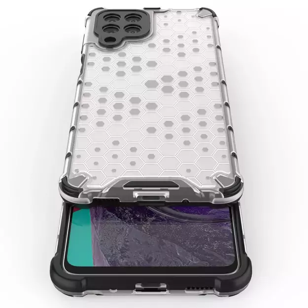 Honeycomb case armored cover with a gel frame for Samsung Galaxy M53 5G transparent 20