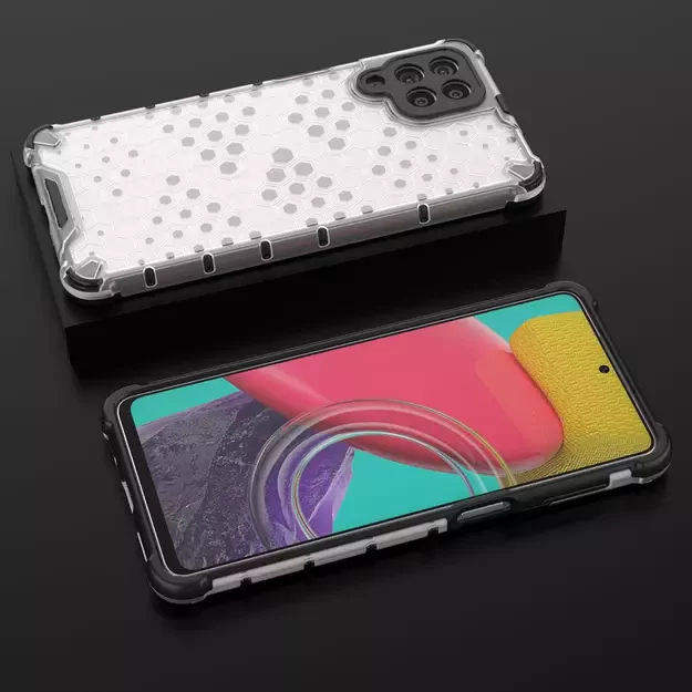 Honeycomb case armored cover with a gel frame for Samsung Galaxy M53 5G transparent 36