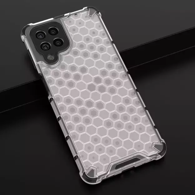 Honeycomb case armored cover with a gel frame for Samsung Galaxy M53 5G transparent 32