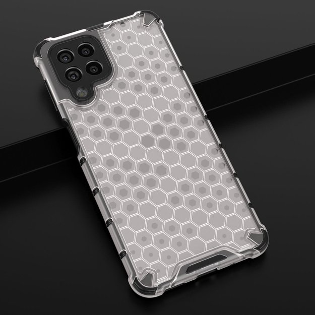 Honeycomb case armored cover with a gel frame for Samsung Galaxy M53 5G transparent 35