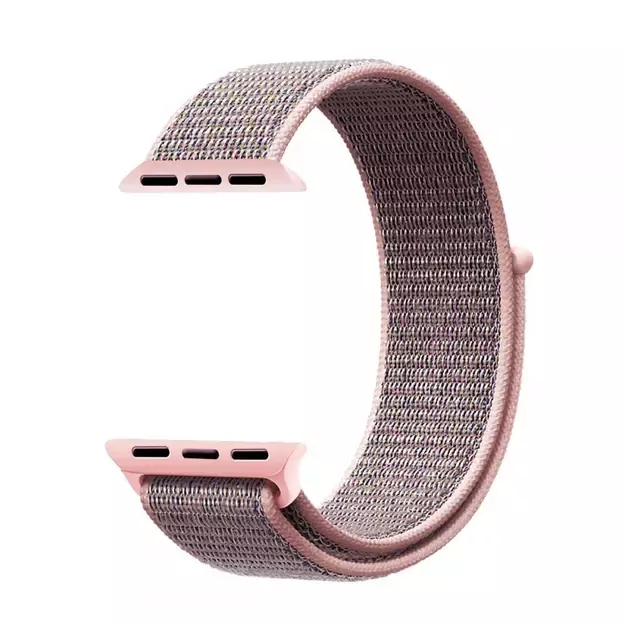 Tech-Protect Nylon Strap for Apple Watch 4 / 5 / 6 / 7 / 8 / 9 / SE (38/40/41 mm) - Pink 2
