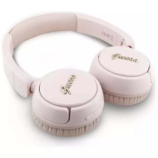 Guess Metal Logo Script Over-Ear Headphones - Pink 2
