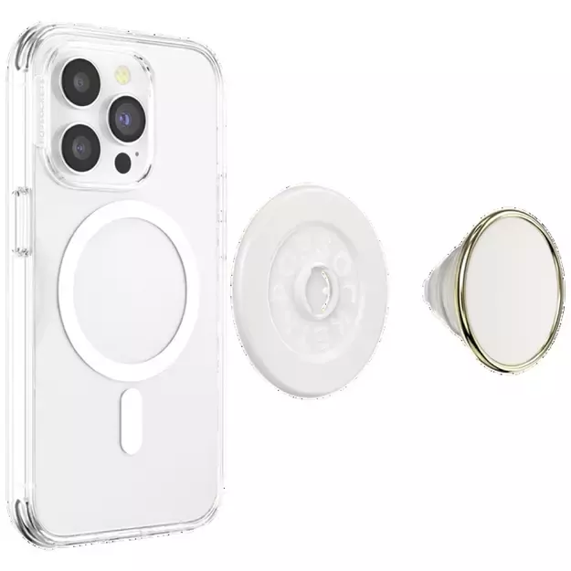 Popsockets Round Luxe Coconut Creme Enamel MagSafe Holder and Phone Stand 5