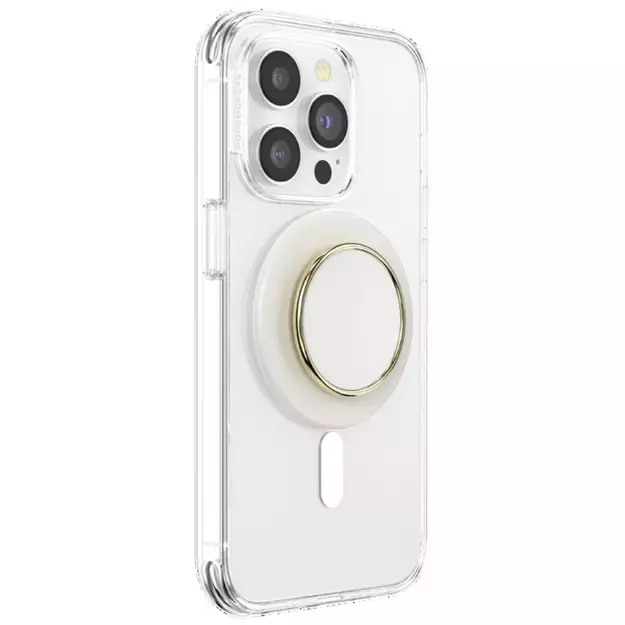 Popsockets Round Luxe Coconut Creme Enamel MagSafe Holder and Phone Stand 3