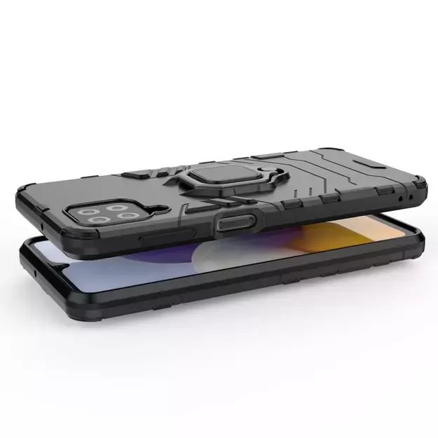 Ring Armor Case Kickstand Tough Rugged Cover for Samsung Galaxy A22 4G blue 4