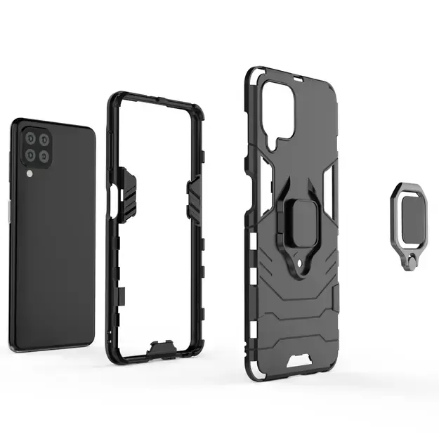 Ring Armor Case Kickstand Tough Rugged Cover for Samsung Galaxy A22 4G blue 2