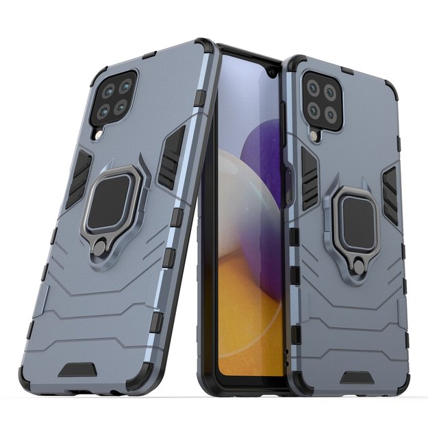 Ring Armor Case Kickstand Tough Rugged Cover for Samsung Galaxy A22 4G blue 9