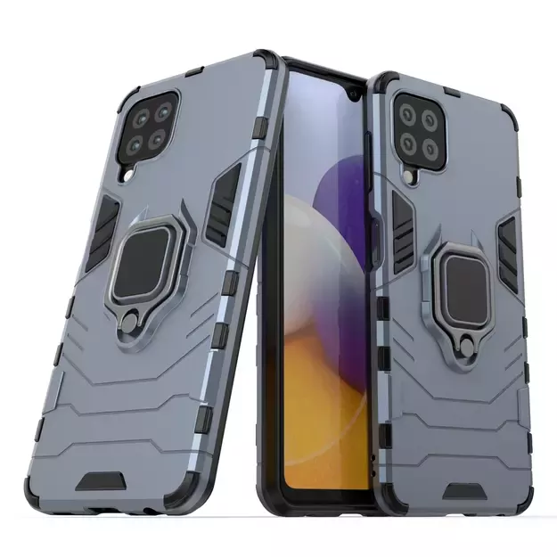 Ring Armor Case Kickstand Tough Rugged Cover for Samsung Galaxy A22 4G blue 1