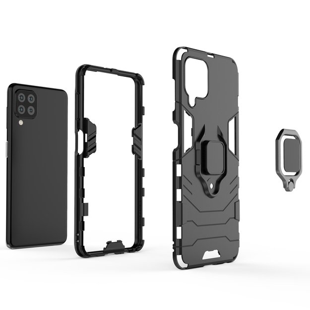 Ring Armor Case Kickstand Tough Rugged Cover for Samsung Galaxy A22 4G blue 10