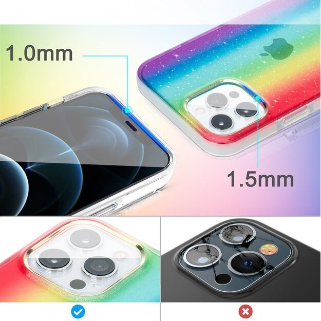 Kingxbar Ombre Case Back Cover for iPhone 12 Pro Max multicolour 9
