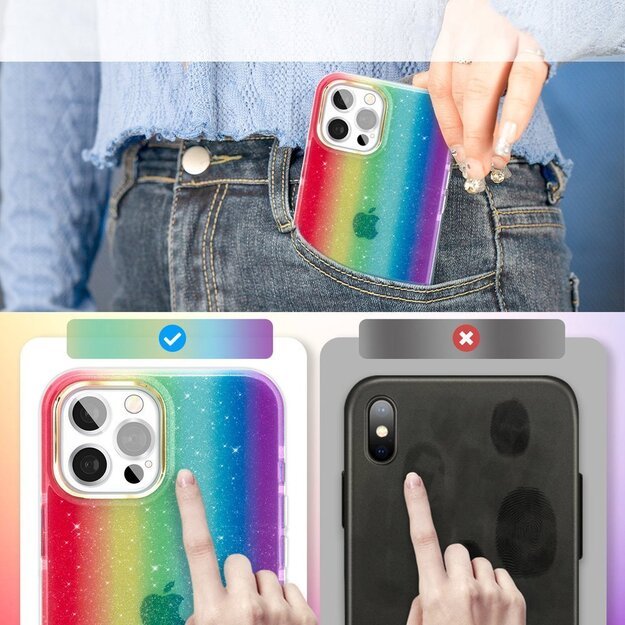 Kingxbar Ombre Case Back Cover for iPhone 12 Pro Max multicolour 8
