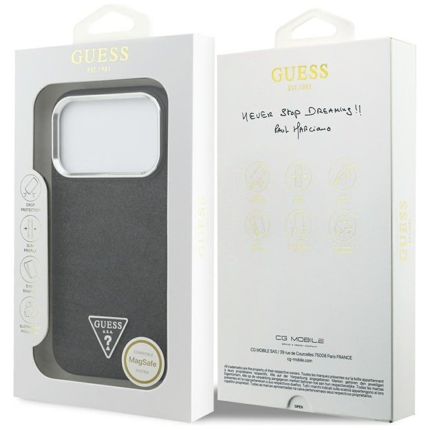 Guess Glitter Triangle Logo MagSafe Case for iPhone 17 Pro - Black 7