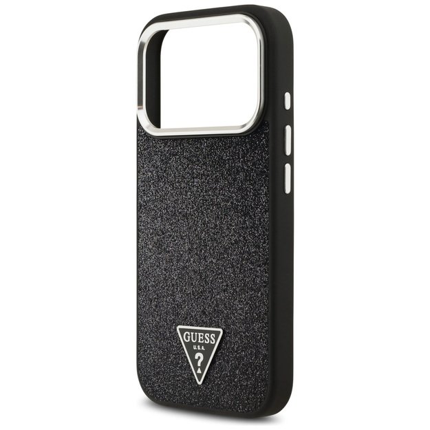 Guess Glitter Triangle Logo MagSafe Case for iPhone 17 Pro - Black 5