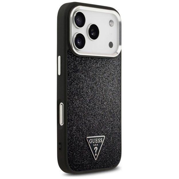 Guess Glitter Triangle Logo MagSafe Case for iPhone 17 Pro - Black 3
